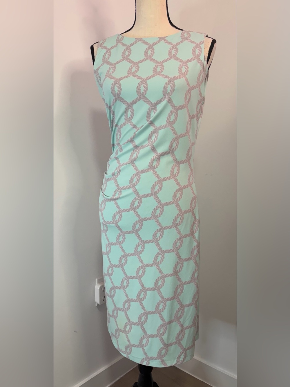 J. McLaughlin Icy Aqua Sophia Midi Dress.  Sz S